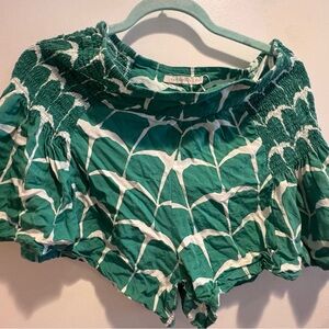 Manaola Green and White Women Shorts